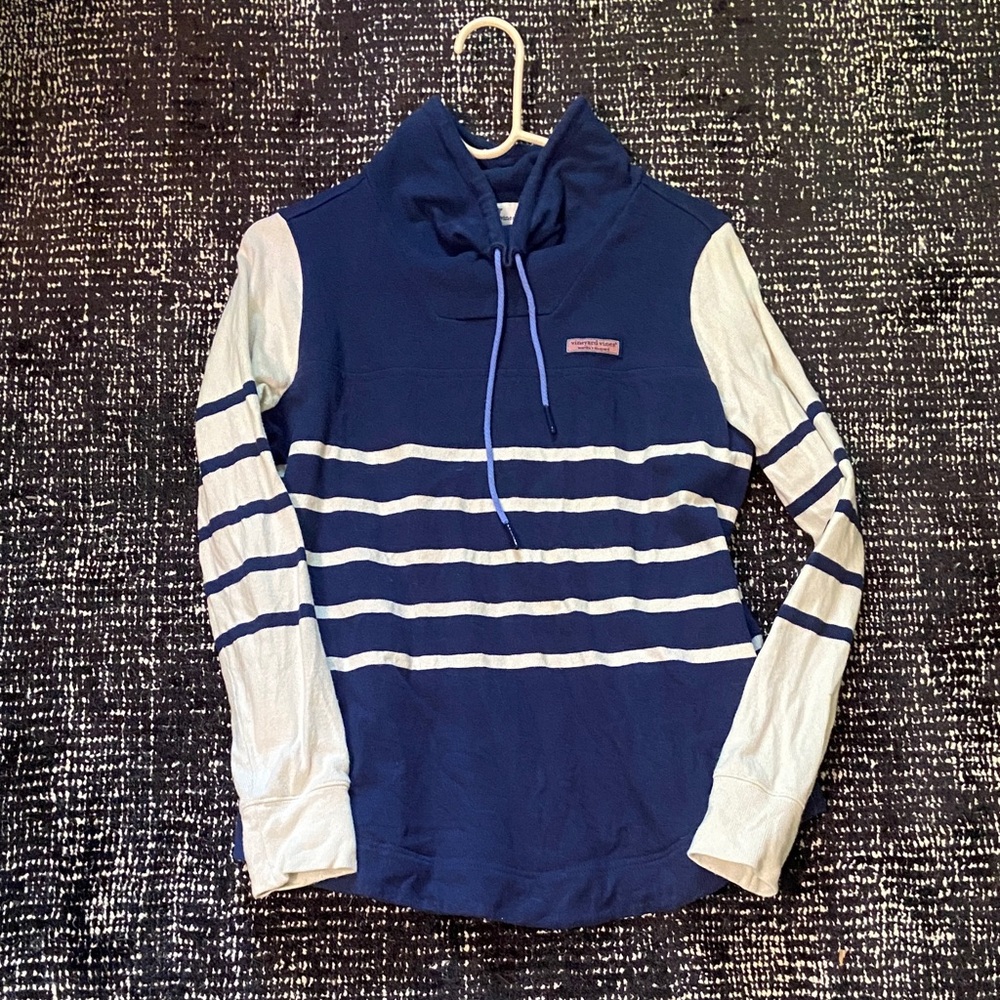 Vineyard Vines Navy and White Striped Sweater